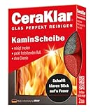 abrazo CeraKlar KaminScheibe, 2x Kaminscheibenreiniger-Schwamm kratzfrei, Kaminreiniger Scheibe, Kamin-Ofen-Glas-Reinig