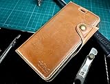 Urcover Akira Deluxe Edition Kompatibel mit Apple iPhone 6 Plus / 6s Plus ECHT Leder Handyhülle [Hand Made] feines Rindsleder Schutzhülle Wallet mit Kartenfach Hell B