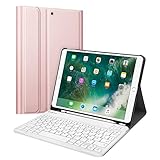 Fintie Tastatur Hülle für iPad Air 10.5' 2019 (3. Generation) / iPad Pro 10.5 - Ultradünn Ständer Schutzhülle mit stifthalter, magnetisch Abnehmbarer Tastatur mit Deutsches Layout, Roség