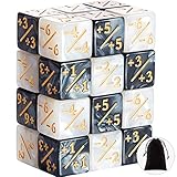 Skylety 24 Stücke Würfel Zähler Zeichen Würfel D6 Würfel Cube Loyalität Würfel Kompatibel mit MTG, CCG, Kartenspiel Zubehör, 2 Farb