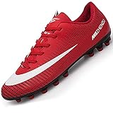 Csgkag Fußballschuhe Herren Jugendliche Trainer Fußball Spike Stollen Beruf Athletik Training Sportschuhe,Rot,40EU