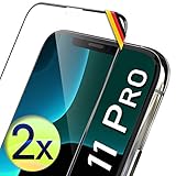 UTECTION 2X Full Screen Schutzglas 3D für iPhone 11 PRO, X/XS - Perfekte Anbringung Dank Rahmen - Premium Displayschutz 9H Glas - Kompletter Schutz Vorne - Folie Schutzfolie Vollglas - 2 Stück