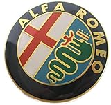 2 Embleme für Alfa Romeo Gold Logo 74 mm vorne hinten Emblem Gold 147 156 159 Brera Mito M