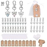 Lifemaison Schutzengel Anhänger, 32 Stück Gastgeschenke Schutzengel mit Organza Beutel Kraftpapier Anhänger für Gastgeschenke kommunion deko Hochzeit Taufe Geschenk Party Mitbringsel(30pcs)
