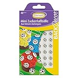 Günthart BackDecor | 48 Mini Zucker Fußbälle | Zucker Fußball aus feinem Zuckerguß | Soccer | Sport Party Deko | schwarz | weiß | 1er Pack (1 x 8 g)