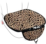 Jeiento Premium Autositzkissen, Leopardenmuster, Fahrersitzkissen mit Komfort-Memory-Schaum und rutschfester Gummiunterseite mit Aufbewahrung
