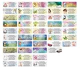 Sunnywall® Adress-Etiketten - Adress-Aufkleber Sticker Namensaufkleber mit Ihrem Wunschtext 57x 23mm, für 1 bis 5 Zeilen Text - 45 Stück – 45 Hintergründe zur Auswahl (Mix Etiketten)