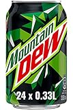 Mountain Dew Regular, Koffeinhaltige Limonade mit Lemon-Lime-Geschmack, das Kultgetränk aus den USA, EINWEG Dose (24 x 330 ml)