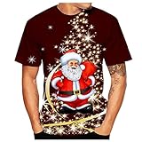 Zhiyao Weihnachten Herren T-Shirt Geschenke Männer WeihnachtsShirt Sankt EL Pullover Weihnachtsmann Cosplay Kostüm Streetwear GötterGeschenk I