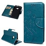 Vogu'SaNa Kompatible für Handyhülle Samsung Galaxy Xcover 4s/Xcover 4 Hülle Wallet Flip Case Cover PU Leder Tasche Schmetterling Blumen Muster Schutzhülle Skin Ständer Klapphülle Schale Bumper-Türk