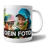 Tasse mit Foto Bedrucken Lassen | Fototasse selbst gestalten mit individuellem Foto und Text | Personalisierte Geschenke I Für Mama, Papa, Oma, Opa, F