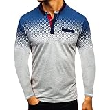 wuitopue Herrenhemden Verkauf Verkauf Verkauf Clearance Herren Frühling Farbverlauf Business Freizeit Druck Langarm Shirt Top Bluse UK Größe S-XXXXXL, Grau #a, M