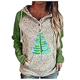 Loose T Shirts Casual Langarm Pullover Damen Mode Bluse Gedruckt Kapuzenpullover Sweater Tops Hoodies Teengirls Frühling Sommer T-Shirt Dünnes Sweatshirt Mit Tasche, D, 42