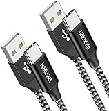 USB C Kabel, [2Stück 3M] USB Typ C Nylon Schnellladekabel für Samsung Galaxy S21 Ultra,S20+,Note 20,Z Fold 3,Huawei Mate 40 Pro+,P50,P40,MateBook,Xiaomi Mi 11 Lite,10,OnePlus 9,Google Pixel 5,R