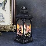 qiaoxiahe Halloween Laterne LED Nachtlicht flackernde flammenlose Kerzen Deko DIY Kürbis Stimmungslicht Laternen Bar Home Party Dekoration Requisiten Halloween Windlaterne O