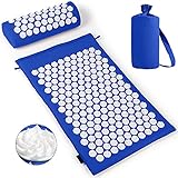 Akupressur-Set, Akupressurmatte mit Kissen zur Erleichterung der Kopf-Nackenschmerzen ideal für Männer und Frauen, Akupressurmatte Akupunkturmatte mit einer Tragtasche, 100% Baumwollebezug Waschb