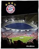 FC Bayern München Große Decke Allianz Arena 150 x 200cm Fußball FCB Deutscher Rekord-Meister Mia san Mia Champions League Bundesliga weiche Kuscheldecke Wohndecke Fleecedecke Pass. zur Bettw