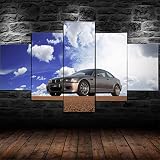 HHGJJ Kunstdrucke 5 Teilig Bilder Leinwand,leinwandbilder 5 teilig Wohnzimmer Dekoration,5 Teilig Wanddekoration Auto Landschaft,Bild Bilder auf Leinwand 5 teilig Poster,wandbild XXL 125x60