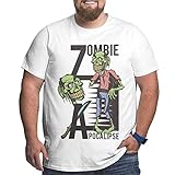 Herren T-Shirt Zombie Apocalise Schwarz für Retro Desgined Rundhals Baumwolle Kurzarm Tee Shirt im Büro, weiß, 58