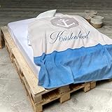 TRAUMHELDEN Anker Wohndecke 150x200 cm · Küstenkind Motiv Kuscheldecke Überwurf · kuschelig & flauschig · Fleece-Decke Sofa-Deck