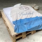 TRAUMHELDEN Anker Wohndecke 150x200 cm · Küstenkind Motiv Kuscheldecke Überwurf · kuschelig & flauschig · Fleece-Decke Sofa-Deck