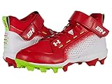 Under Armour Men's Harper 6 Mid Baseball Shoe, Red (600)/Hyper Green, 12