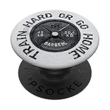 Fitness trainieren harte Motivation Gym Training Geschenk PopSockets PopGrip: Ausziehbarer Sockel und Griff für Handys/Tablets mit Tauschbarem Top