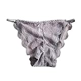 Ainiyo String Tanga Damen Spitze Blumenmuster Sexy Unterwäsche Frauen Slips Hipsters Panties Unterhosen Dessous Baumwolle Frauen Höschen für Frauen Häkeln Lace-up Panty Aushöhlen Unterw