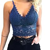 Crop Top Spitze Damen Sexy Damen Sport BH Starker Halt Gepolstert Gekreuzt Rücken Große Ohne Buegel Bustier Cross Back Yoga BH Sports Bra Crop Top Basic Crop Tank Tops Ärmelloses Crop Sport Baumw
