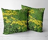 Jfsmgs Sofakissen Zierkissenbezüge für Sofa Schlafzimmer Wohnzimmer Sanft kissenhülle -Johanniskraut 1