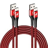J Jecent USB C Kabel [2 Stück 1M 2M] Nylon USB Typ C Ladekabel Datenkabel für Samsung Galaxy S21 S20 S10 S9 S8 A12 A71 A51 A52, Huawei P40 P30 P20, Xiaomi, Redmi, Google, Sony, (Schwarz Rot)
