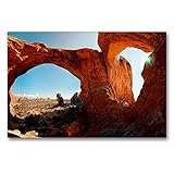 CALVENDO Premium Textil-Leinwand 90 x 60 cm Quer-Format Double Arch, Arches Nationalpark, Utah, USA, Leinwanddruck von Michael Ruck