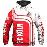 GXEBOPS Hoodies,Jacken,T-Shirt,Kurze Hose Strickjacke Dünn 3D 1.Fc-Koln Voll Drucken Pullover Männer&Damen Beiläufig Polyester Sweatshirt Draussen/A / 2XL