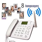 WLAN-Telefon Schnurloses Telefon für ältere Menschen GSM Unterstützung SIM Karten Feste Weiß Französisch Festnetztelefon Fixed Wireless Telefon Home Office House 8 Launguage Schnurloses F