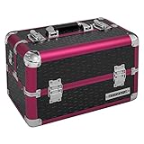 anndora Beauty Case Kosmetikkoffer Schminkkoffer roter Rahmen Schw