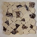 Bruchmosaik Marmor Castanao creme mix 30,5x30,5cm Mosako N