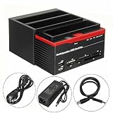 yaunli Dockingstation für Festplatten 2.5'3,5' ALLE In Eins USB3.0. Zu SATA IDE HDD SSD Festplatte Docking Station Offline Clone Card Reader Hub Dockingstation (Farbe : Black, Size : One Size)
