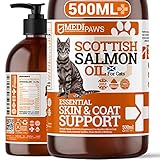 Medipaws® Lachsöl für Katzen 500 ml | zur Hautentlastung, Fell, Gehirn Gesundheit | 100% reines Fischöl | Natürliches Omega 369 Nahrungsergänzungsmittel für Katzen, Hunde und H