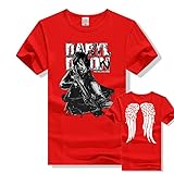ONFSXCZ Kurzarm-T-Shirts Für Herren Für The Walking Dead Print T-Shirts Mit Rundhalsausschnitt Sommer-Kurzarm-Freizeitoberteile-Red||2XL