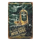 XREE Tullamore Dew Irish Whiskey Poster Blechschild Poster Wanddekoration Retro Metallschild Modern Zimmer Vintage Schild zum Aufhängen Rustikale Heimdekoration 20,3 x 30,5