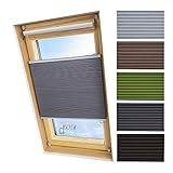 ourdeco® Universal Dachfenster Thermo-Wabenplissee/83 x 141 cm grau(Breite x Höhe)/lichtundurchlässig, verdunkelnd, Thermo- und Hitzeschutz/Klemmen=Montage ohne Bohren=Smartfix=Klemmfix=Easy-to-fix