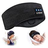 Schlafkopfhörer Bluetooth 5.2, Schlaf Strinband Kopfhörer Headband Schlafmaske, kabellose Sportskopfhörer Musik schlafen Stirnband für Sport Training, Joggen, Yoga, Schlaflosigkeit, Reisen (schwarz)