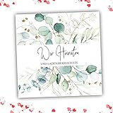 20 Einladungskarten mit Umschlägen Einladung zur Hochzeit klassisch Quadratisch 14,8 x 14,8 Hochzeitseinladung Wir Heiraten Karten Save The Date Eukalyp