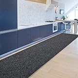 Floordirekt Küchenläufer Granada | Teppich-Läufer auf Maß für die Küche | Breite: 80 cm, viele Farben | Moderne & hochwertige Wohnteppiche (Anthrazit, 80 x 350 cm)