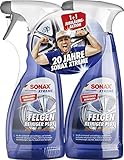 SONAX 2x XTREME Felgenreiniger PLUS (500 ml) effiziente & säurefreie Reinigung aller Leichtmetall- und Stahlfelgen sowie lackierte, verchromte und polierte Felgen | Art-Nr. 02302410