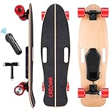 Longboard Elektro Skateboard,82cm Elektrisch Longboard mit Kabelloser Fernbedienung,350W Motor Roller,6-10km Reichweite,20 km/h Speed,Electric Skateboard Longboard Scooter für Jugendliche Erw