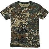 Brandit Army T-Shirt Kinder Armee Bundeswehr Shirt Kids BW UNTERHEMD Uni & CAMO, Größe:XXL (170/176), Farbe:Fleck