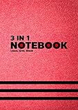 3 in 1 Notebook: Lined, Grid, Blank Notebook With Numbered Pages : White Paper 99 Pages 90gsm : A4 Size 21x29.7 cm. (3)