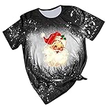 BIBOKAOKE Weihnachten T-Shirt Unisex Damen/Herren Holidays Santa Kurzarm Rundhals Shirts Fun Weihnachtsmotiv Sweatshirt Slim Fit Freizeit Tshirts Fitness Sportshirts Kurzarmshirt Xmas H