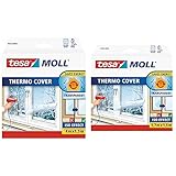 tesamoll Thermo Cover Fenster-Isolierfolie - zur Wärmedämmung an Fenstern -4 m x 1,5 m & Thermo Cover Fenster-Isolierfolie -zur Wärmedämmung an Fenstern - 1,7 m x 1,5